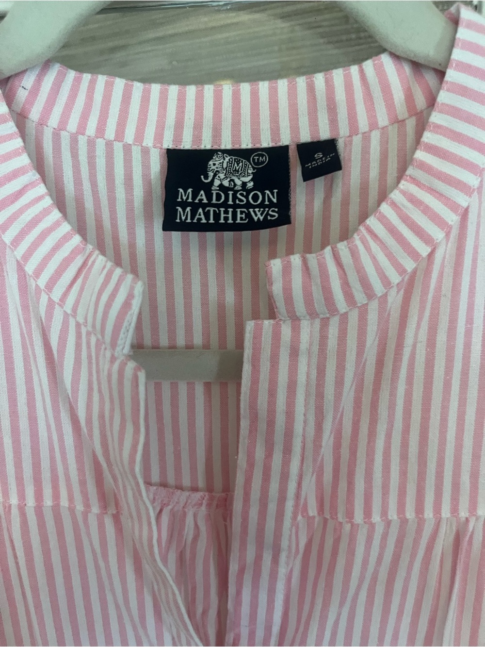 Madison Mathews Pink and White Striped Tiered Maxi Dress - Picture 2 of 4